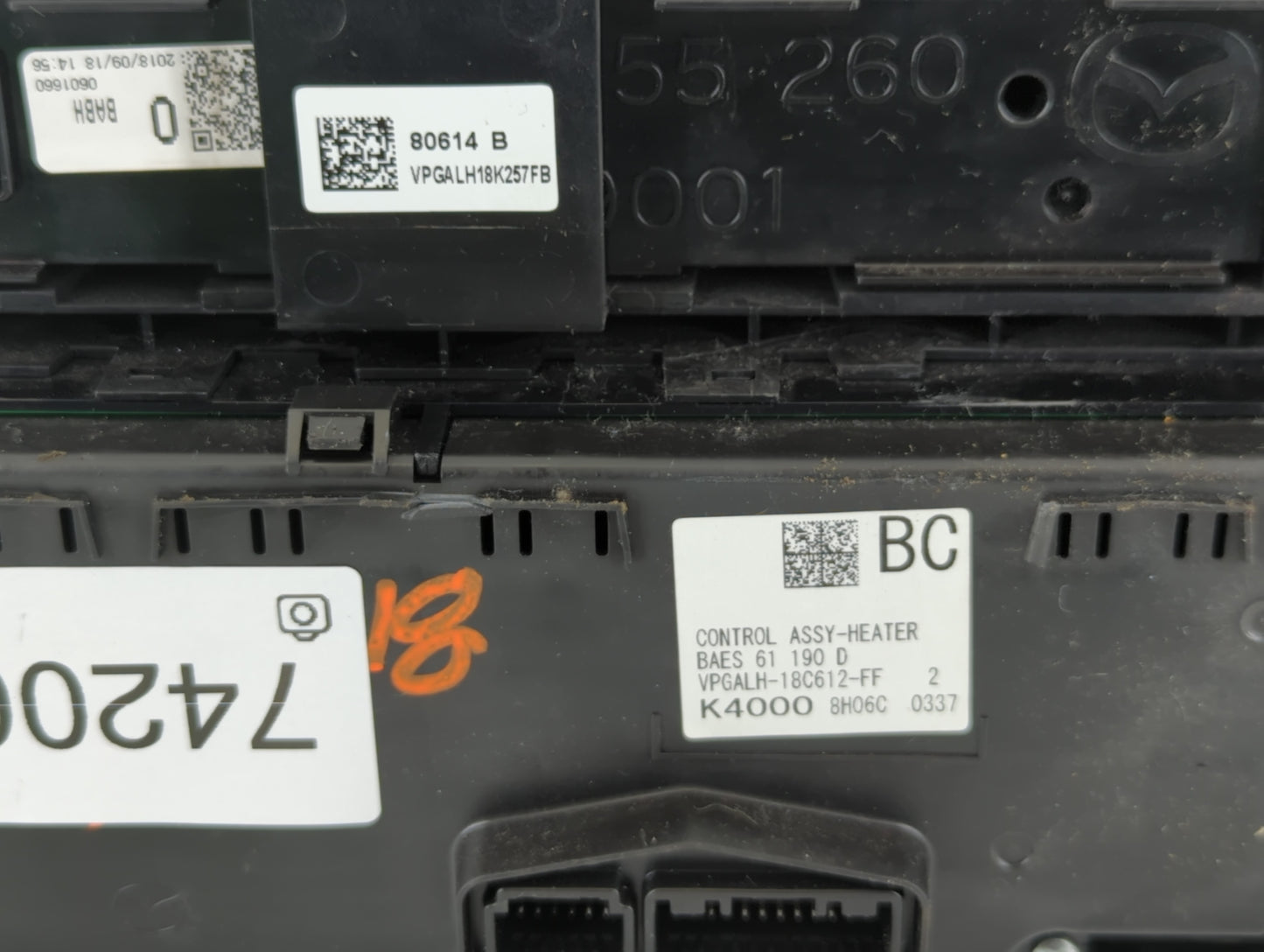 2017-2018 Mazda 3 Climate Control Module Temperature AC/Heater Replacement P/N:K4000 8H06C 0337 Fits Fits 2017 2018 OEM Used Auto Parts - Oemusedautoparts1.com