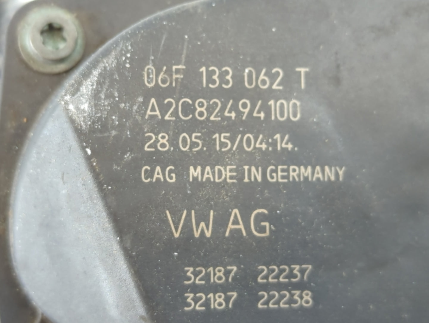 2009-2017 Volkswagen Cc Throttle Body P/N:A2C82494100 06F 133 062 T Fits OEM Used Auto Parts - Oemusedautoparts1.com