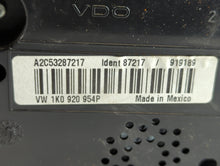 2008-2010 Volkswagen Jetta Instrument Cluster Speedometer Gauges P/N:1K0 920 954P Fits Fits 2008 2009 2010 OEM Used Auto Parts
