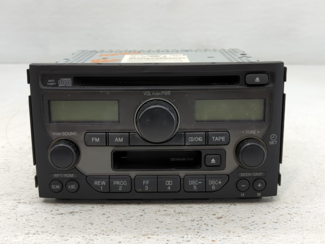 2003-2005 Honda Pilot Radio AM FM Cd Player Receiver Replacement P/N:39100-S9V-A110 Fits Fits 2003 2004 2005 OEM Used Auto Parts