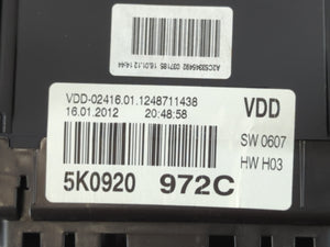 2009-2014 Volkswagen Jetta Instrument Cluster Speedometer Gauges P/N:VDD-02416 5K0920 972C Fits Fits 2009 2010 2011 2012 2013 2014 OEM Used Auto Parts