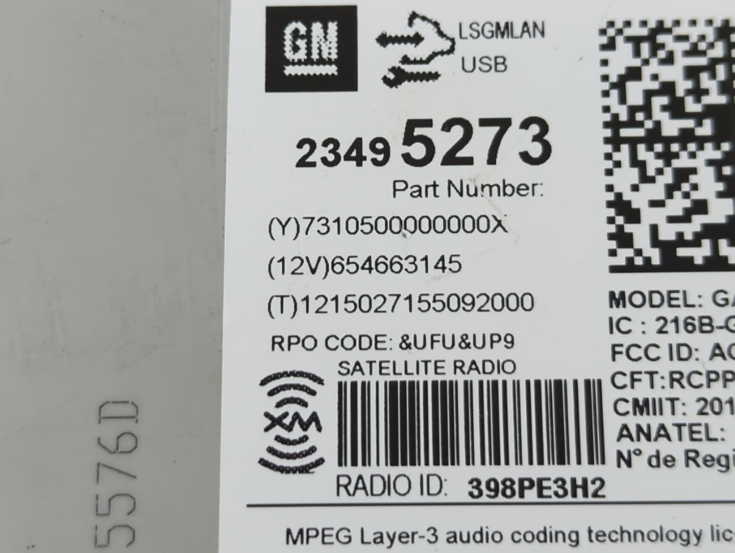 2015-2016 Chevrolet Cruze Radio AM FM Cd Player Receiver Replacement P/N:23495273 Fits Fits 2014 2015 2016 2017 OEM Used Auto Parts - Oemusedautoparts1.com
