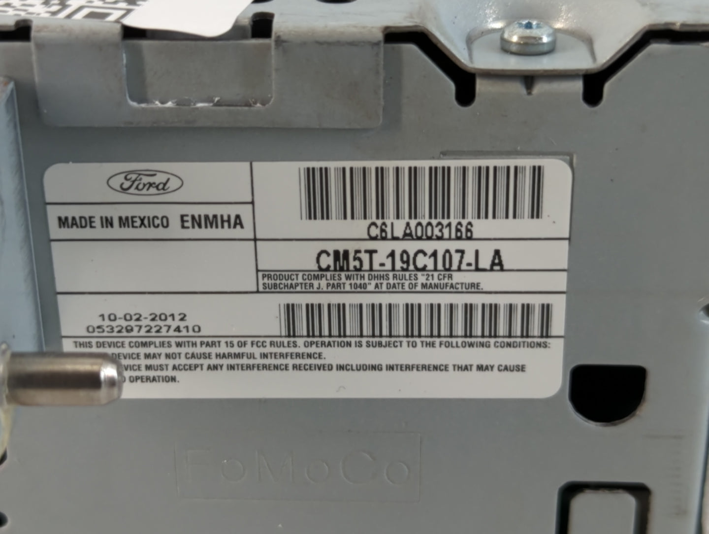 2013 Ford Edge Radio AM FM Cd Player Receiver Replacement P/N:CM5T-19C107-LA Fits OEM Used Auto Parts - Oemusedautoparts1.com