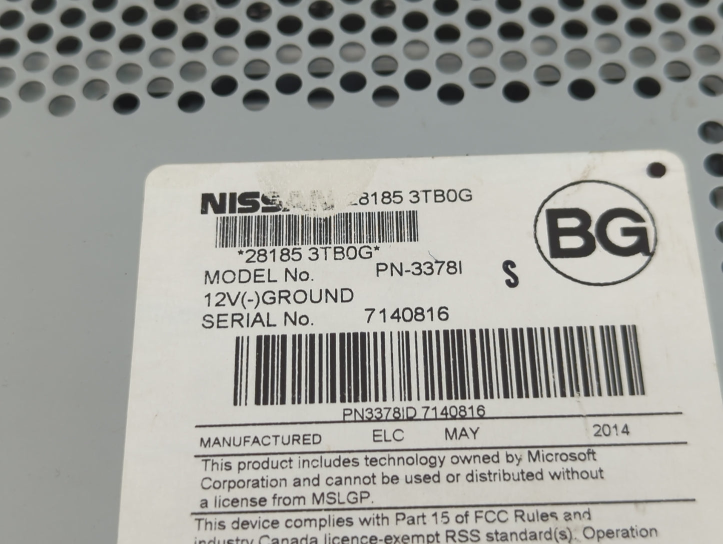 2013-2015 Nissan Altima Radio AM FM Cd Player Receiver Replacement P/N:28185 3TB0G Fits Fits 2013 2014 2015 OEM Used Auto Parts - Oemusedautoparts1.com