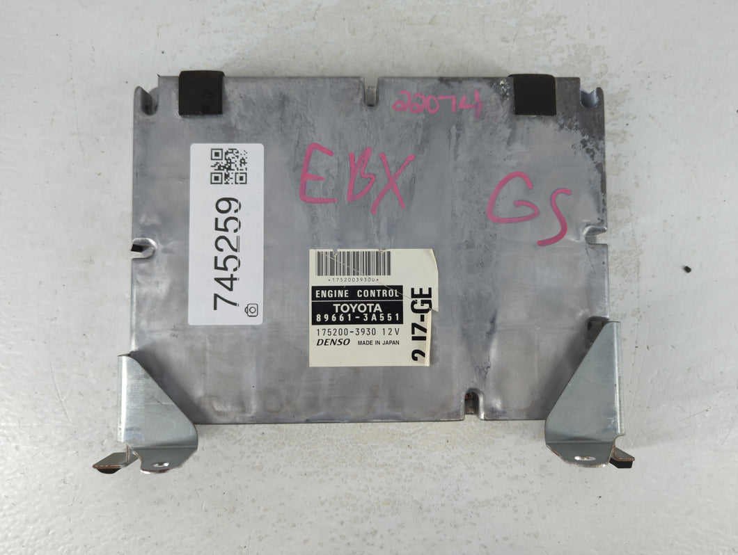 1999 Lexus Gs300 PCM Engine Control Computer ECU ECM PCU OEM P/N:89661-3A551 Fits OEM Used Auto Parts