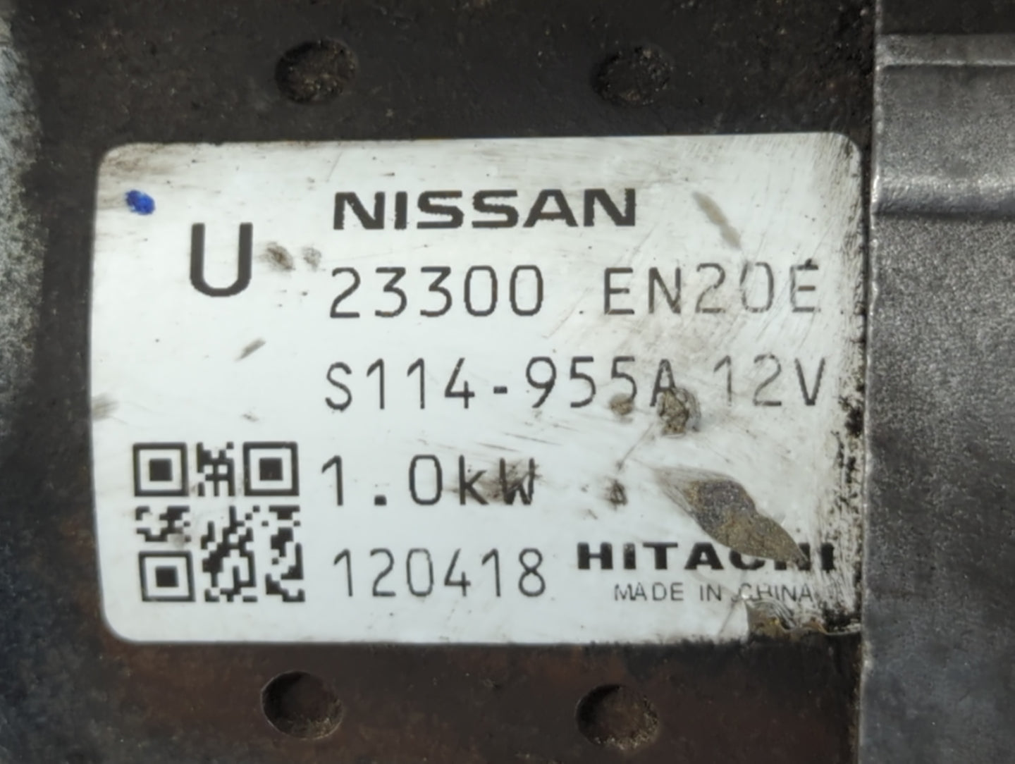 2010-2012 Nissan Versa Car Starter Motor Solenoid OEM P/N:S114-955A 23300 EN20E Fits Fits 2010 2011 2012 2013 OEM Used Auto Parts - Oemusedautoparts1.com