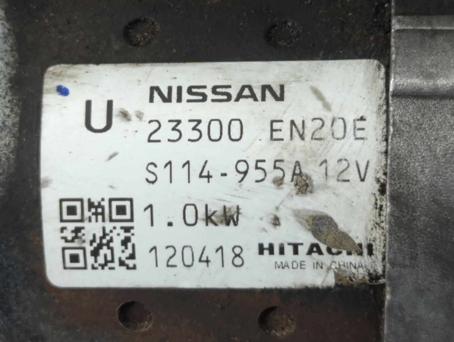 2010-2012 Nissan Versa Car Starter Motor Solenoid OEM P/N:S114-955A 23300 EN20E Fits Fits 2010 2011 2012 2013 OEM Used Auto Parts - Oemusedautoparts1.com