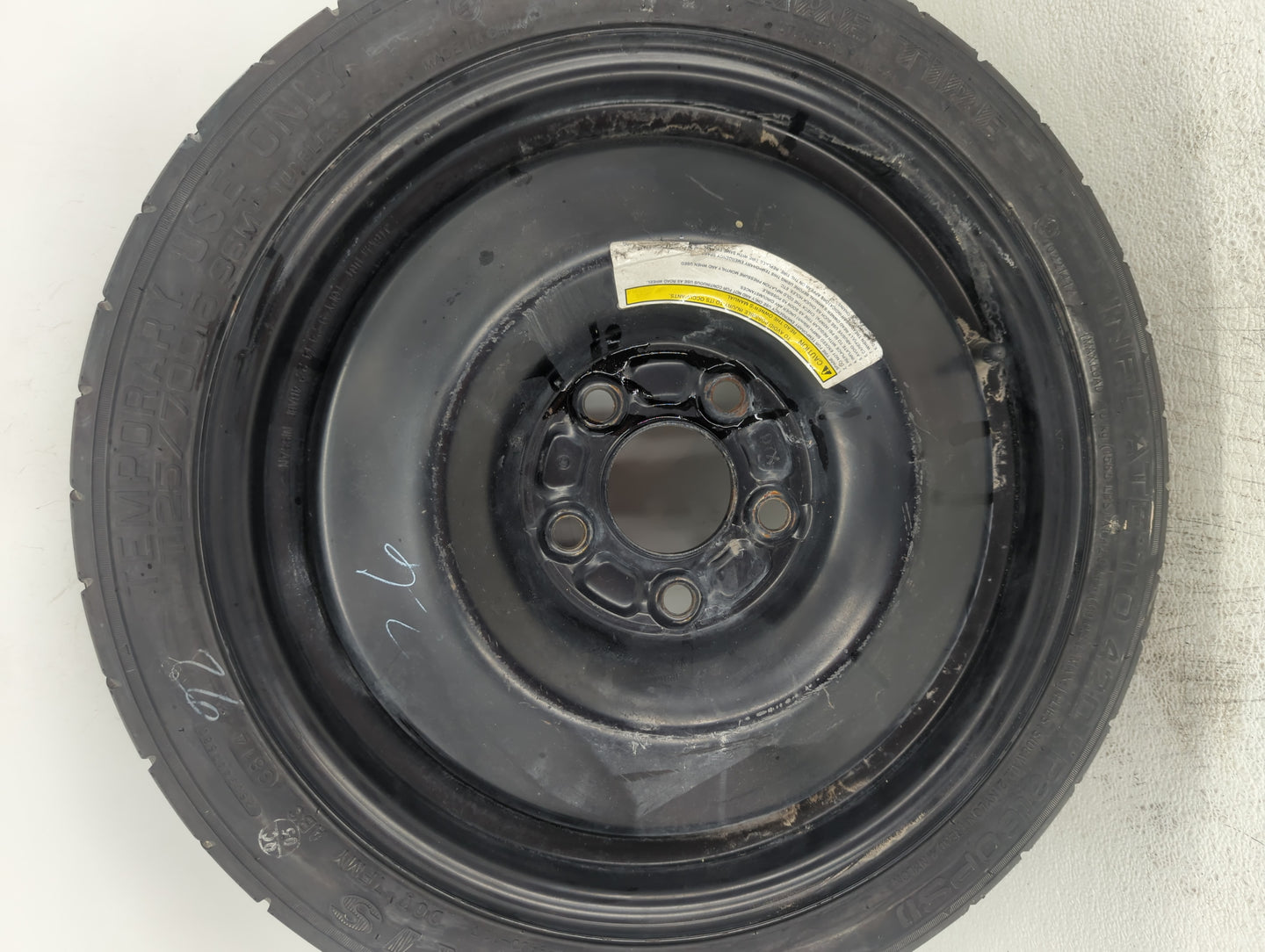 2013-2015 Nissan Sentra Spare Donut Tire Wheel Rim Oem - Oemusedautoparts1.com