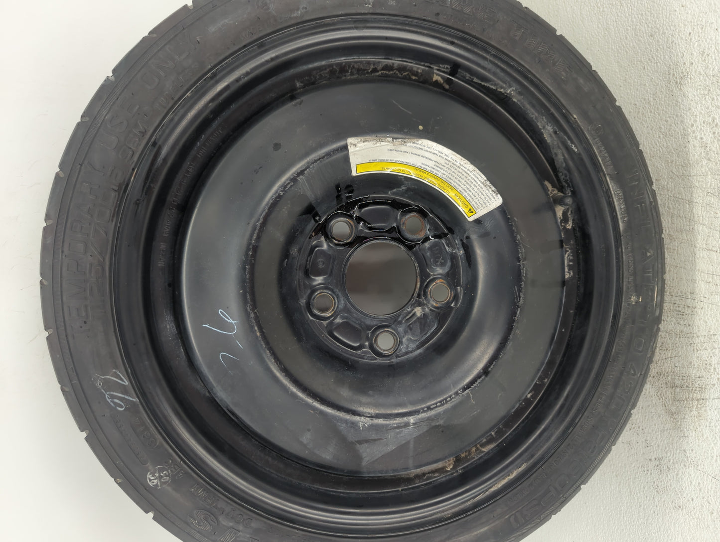 2013-2015 Nissan Sentra Spare Donut Tire Wheel Rim Oem - Oemusedautoparts1.com