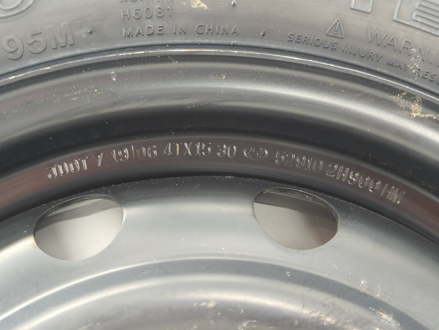 1992-2006 Hyundai Elantra Spare Donut Tire Wheel Rim Oem - Oemusedautoparts1.com