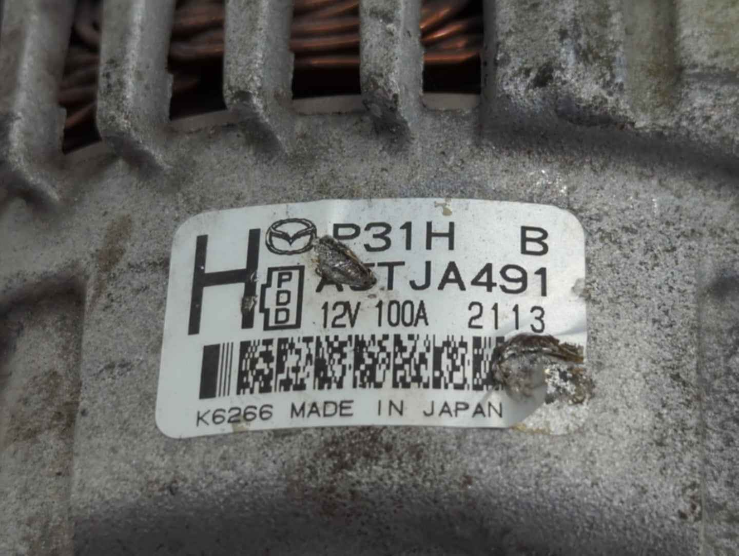 2022 Mazda Miata Alternator Replacement Generator Charging Assembly Engine OEM P/N:12V 100A 2113 TJA491 Fits OEM Used Auto Parts - Oemusedautoparts1.com