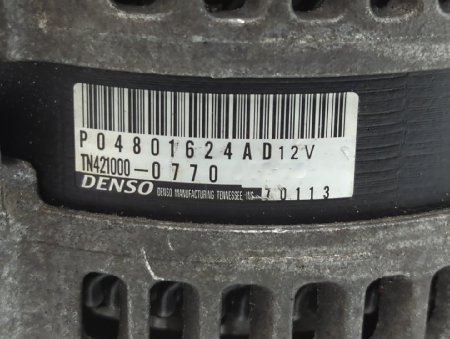 2014-2018 Jeep Grand Cherokee Alternator Replacement Generator Charging Assembly Engine OEM P/N:421000-0770 P04801624AD Fits OEM Used Auto Parts - Oemusedautoparts1.com