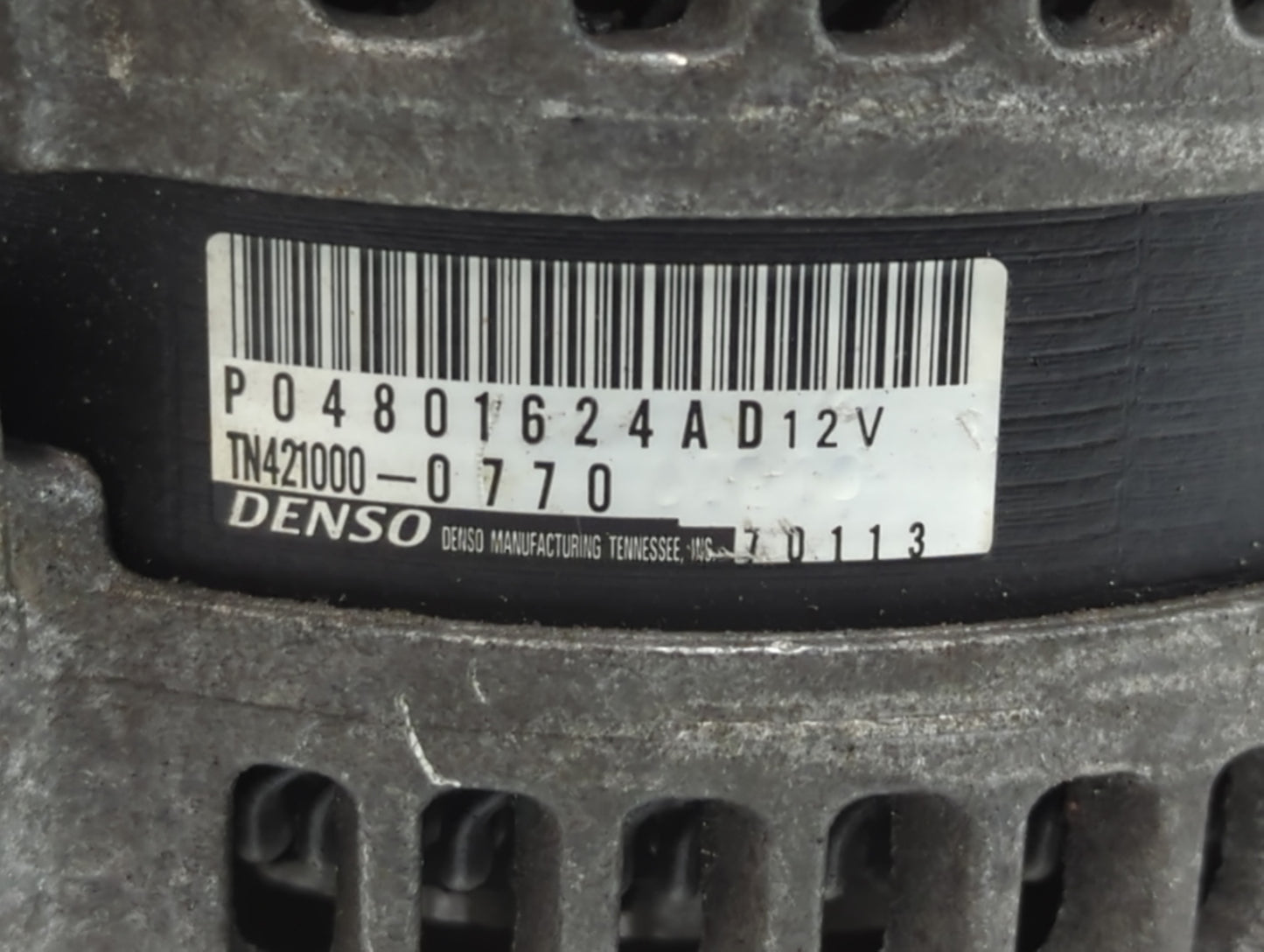 2014-2018 Jeep Grand Cherokee Alternator Replacement Generator Charging Assembly Engine OEM P/N:421000-0770 P04801624AD Fits OEM Used Auto Parts - Oemusedautoparts1.com