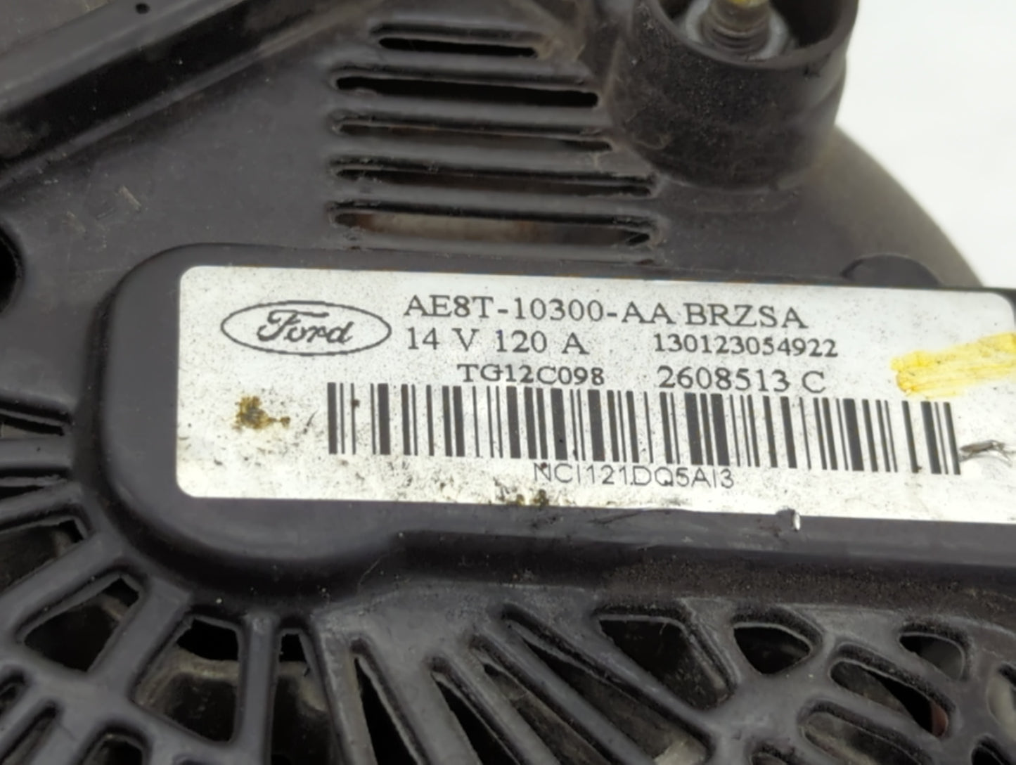 2011-2019 Ford Fiesta Alternator Replacement Generator Charging Assembly Engine OEM P/N:2608513 C AE8T-10300-AA Fits OEM Used Auto Parts - Oemusedautoparts1.com
