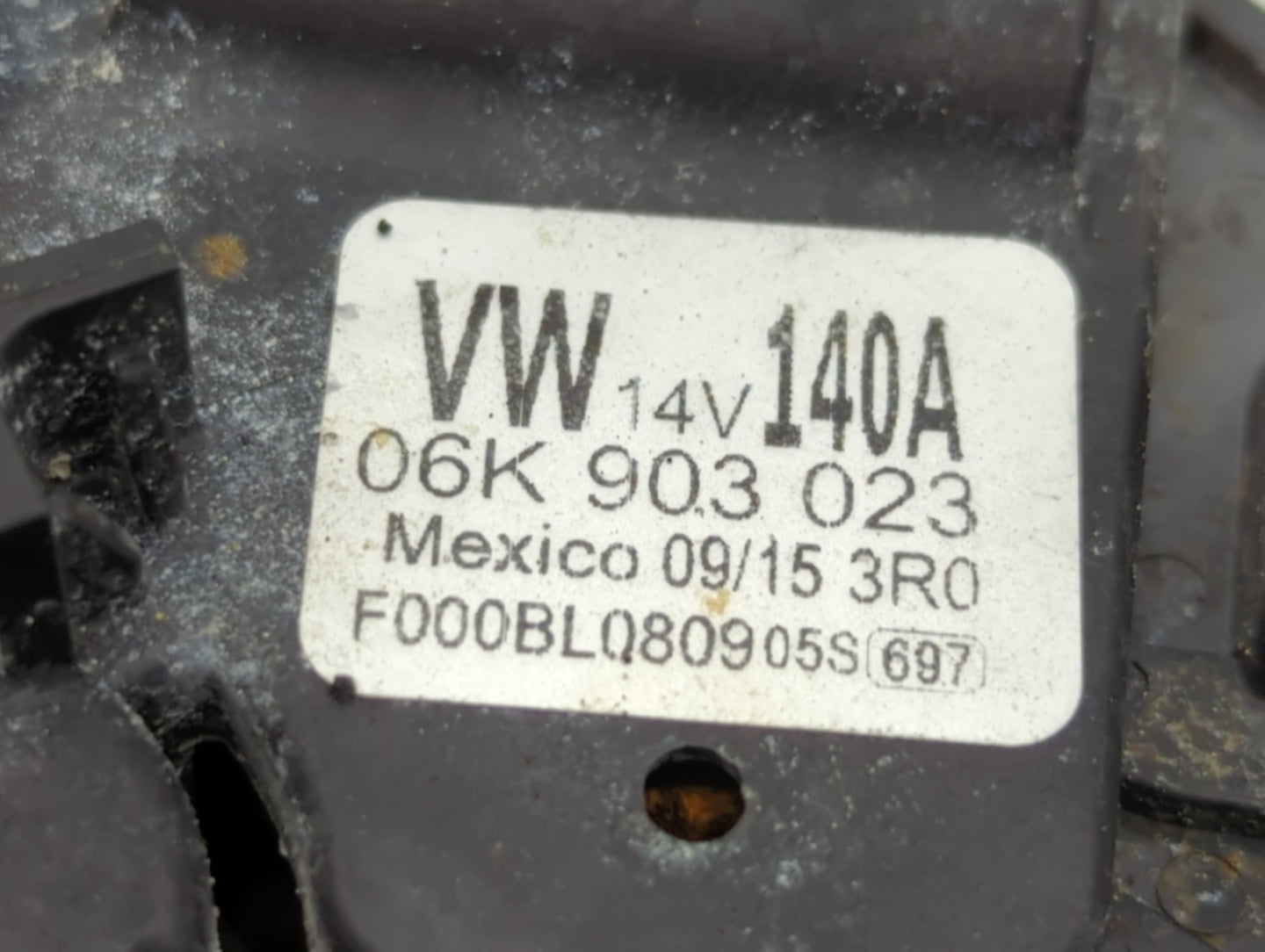 2013-2017 Volkswagen Jetta Alternator Replacement Generator Charging Assembly Engine OEM P/N:06K 903 023 Fits OEM Used Auto Parts - Oemusedautoparts1.com