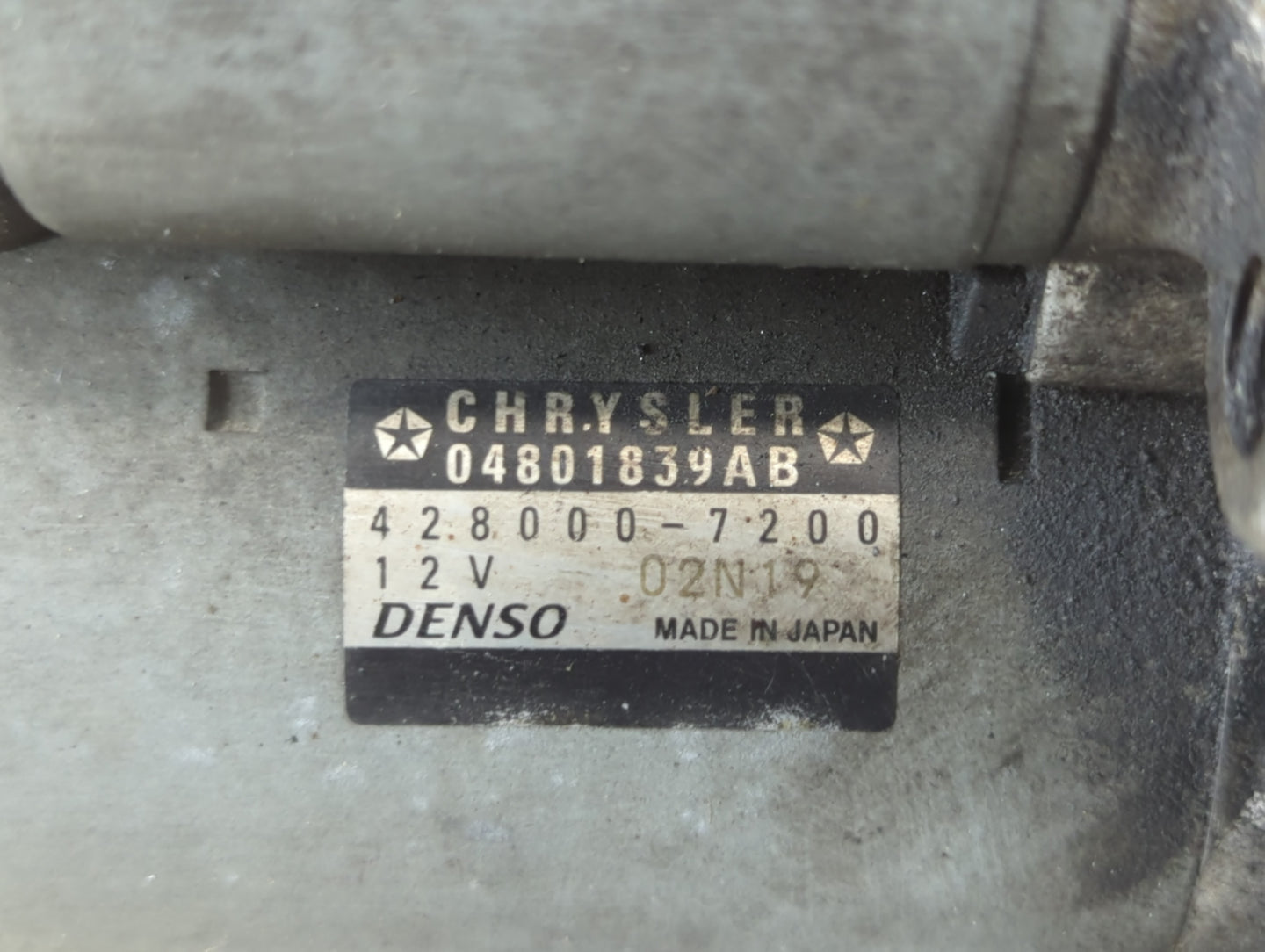 2011-2014 Chrysler 200 Car Starter Motor Solenoid OEM P/N:428000-7200 Fits Fits 2011 2012 2013 2014 OEM Used Auto Parts - Oemusedautoparts1.com