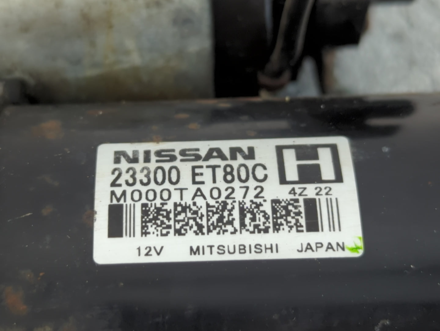 2008-2015 Nissan Rogue Car Starter Motor Solenoid OEM P/N:M000TA0272 23300 ET80C Fits Fits 2008 2009 2010 2011 2012 2013 2014 2015 OEM Used Auto Parts - Oemusedautoparts1.com