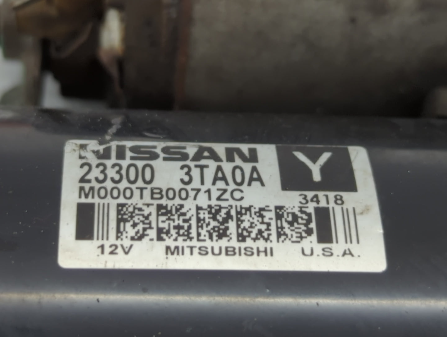 2013-2018 Nissan Altima Car Starter Motor Solenoid OEM P/N:23300 3TA0A Fits Fits 2013 2014 2015 2016 2017 2018 OEM Used Auto Parts - Oemusedautoparts1.com