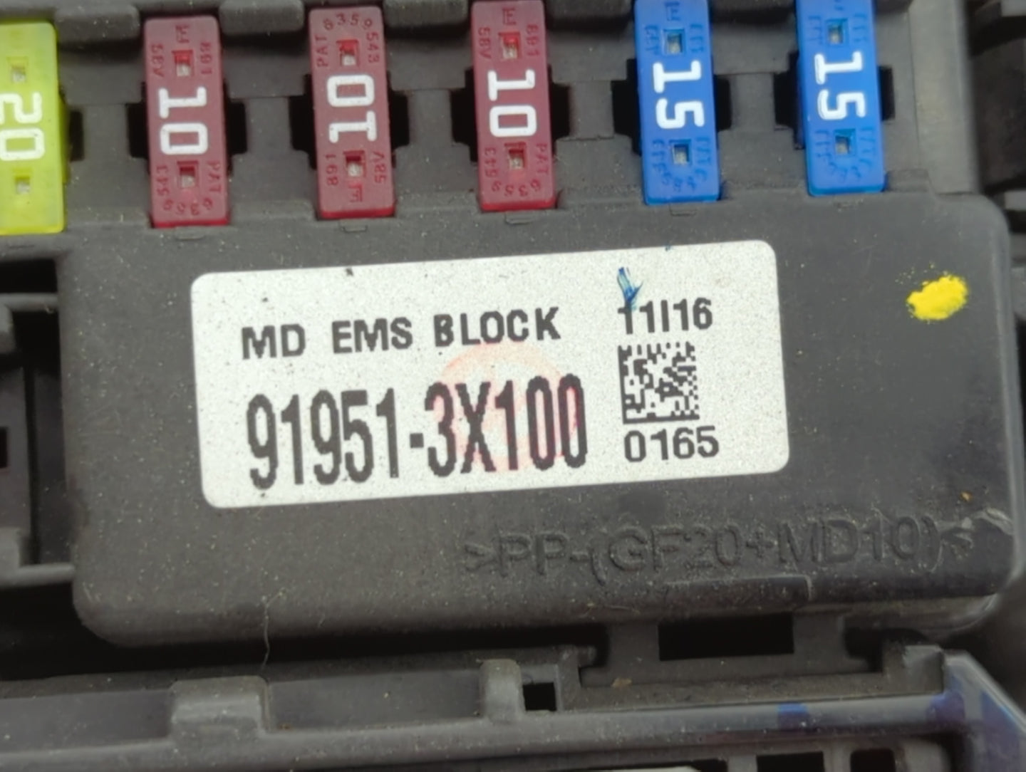 2011-2013 Hyundai Elantra Fusebox Fuse Box Panel Relay Module P/N:91951-3X100 VS912003Y074UA Fits Fits 2011 2012 2013 OEM Used Auto Parts - Oemusedautoparts1.com