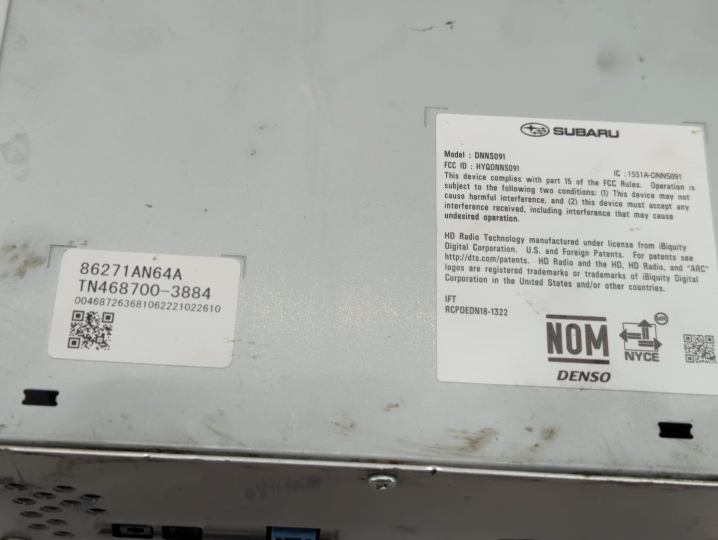 2021-2022 Subaru Legacy Radio AM FM Cd Player Receiver Replacement P/N:86271AN64A Fits Fits 2021 2022 OEM Used Auto Parts - Oemusedautoparts1.com