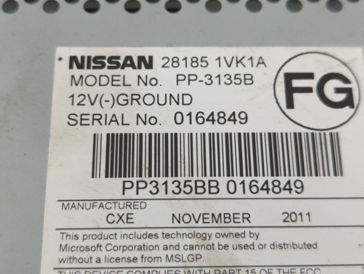 2011-2015 Nissan Rogue Radio AM FM Cd Player Receiver Replacement P/N:28185 1VK1A Fits Fits 2011 2012 2013 2014 2015 OEM Used Auto Parts - Oemusedautoparts1.com