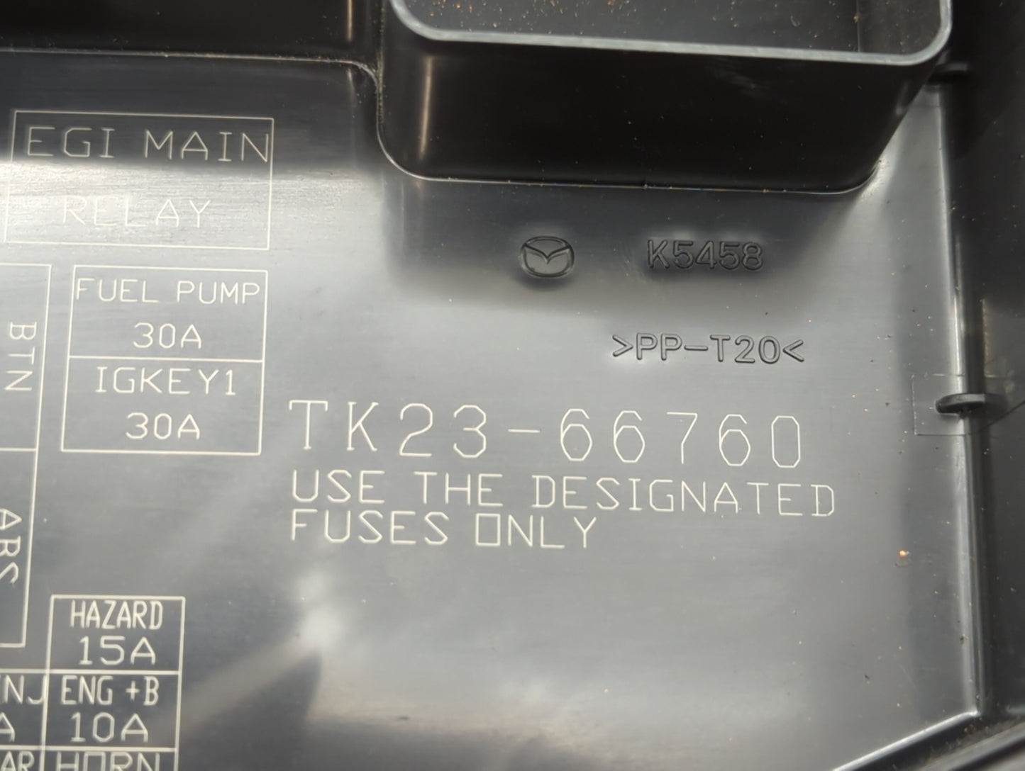 2013-2015 Mazda Cx-9 Fusebox Fuse Box Panel Relay Module P/N:TK23-66760 Fits Fits 2013 2014 2015 OEM Used Auto Parts - Oemusedautoparts1.com