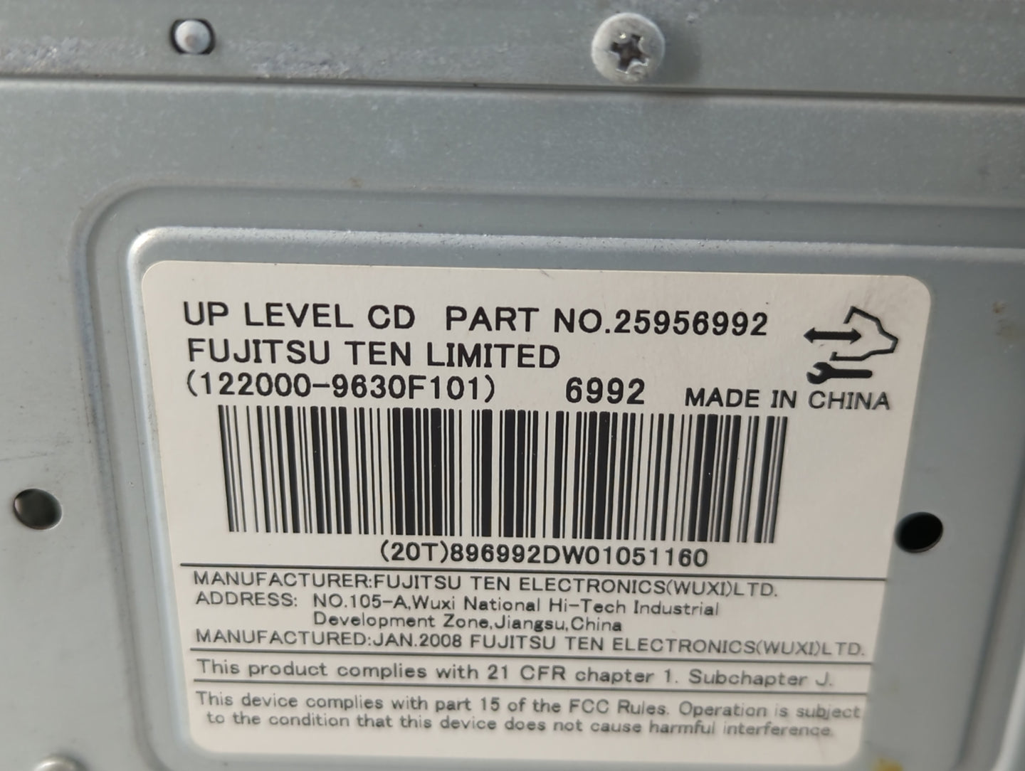 2008 Saturn Vue Radio AM FM Cd Player Receiver Replacement P/N:25956992 Fits OEM Used Auto Parts - Oemusedautoparts1.com