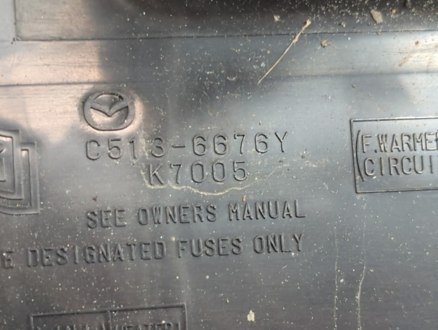 2012-2017 Mazda 5 Fusebox Fuse Box Panel Relay Module P/N:K7005 C513-6676Y Fits Fits 2012 2013 2014 2015 2016 2017 OEM Used Auto Parts - Oemusedautoparts1.com