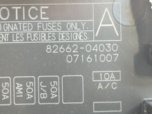 2005-2011 Toyota Tacoma Fusebox Fuse Box Panel Relay Module P/N:82662-04030 Fits Fits 2005 2006 2007 2008 2009 2010 2011 OEM Used Auto Parts