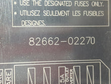 2009-2014 Toyota Matrix Fusebox Fuse Box Panel Relay Module P/N:82662-02270 Fits Fits 2009 2010 2011 2012 2013 2014 OEM Used Auto Parts