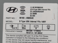2014-2015 Hyundai Sonata Radio AM FM Cd Player Receiver Replacement P/N:96180-3Q8004X Fits Fits 2014 2015 OEM Used Auto Parts - Oemusedautoparts1.com