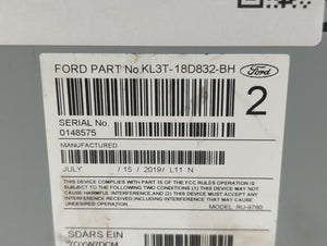 2019-2020 Ford F-150 Radio AM FM Cd Player Receiver Replacement P/N:KL3T-18D832-BH Fits Fits 2019 2020 OEM Used Auto Parts