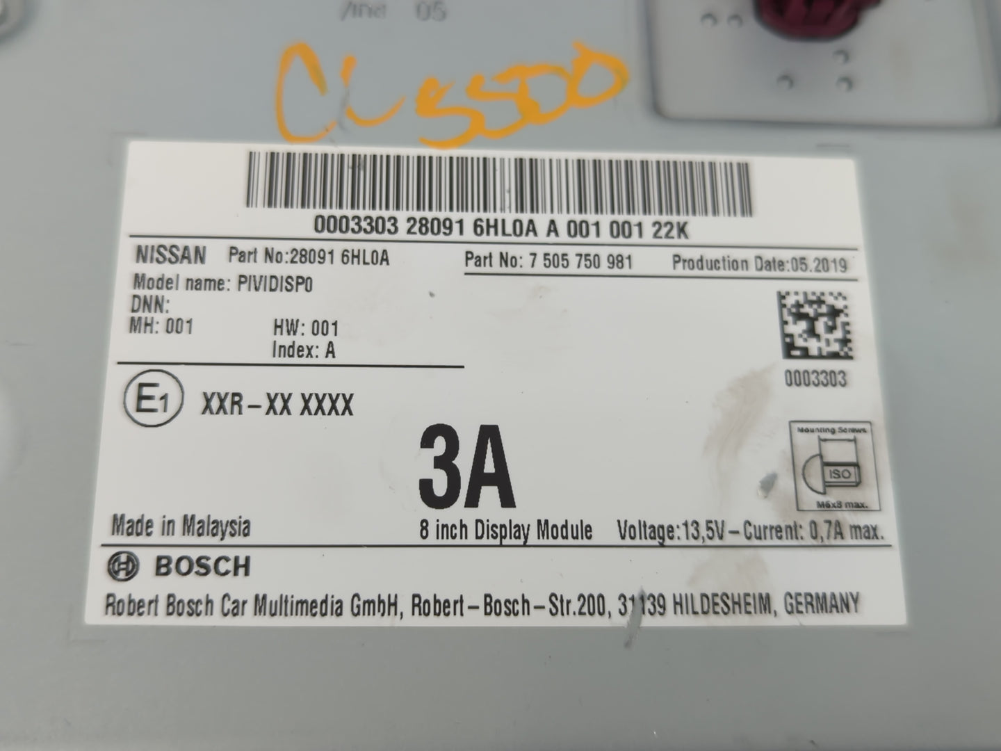 2019-2020 Infiniti Q50 Information Display Screen - Oemusedautoparts1.com