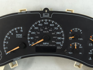 2000-2002 Chevrolet Tahoe Instrument Cluster Speedometer Gauges P/N:15055362 DHRK Fits Fits 2000 2001 2002 OEM Used Auto Parts