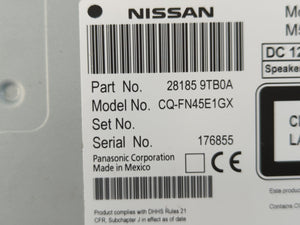 2015-2016 Nissan Rogue Radio AM FM Cd Player Receiver Replacement P/N:28185 9TB0A Fits Fits 2015 2016 OEM Used Auto Parts