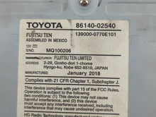 2017-2019 Toyota Corolla Radio AM FM Cd Player Receiver Replacement P/N:86140-02540 Fits Fits 2017 2018 2019 OEM Used Auto Parts