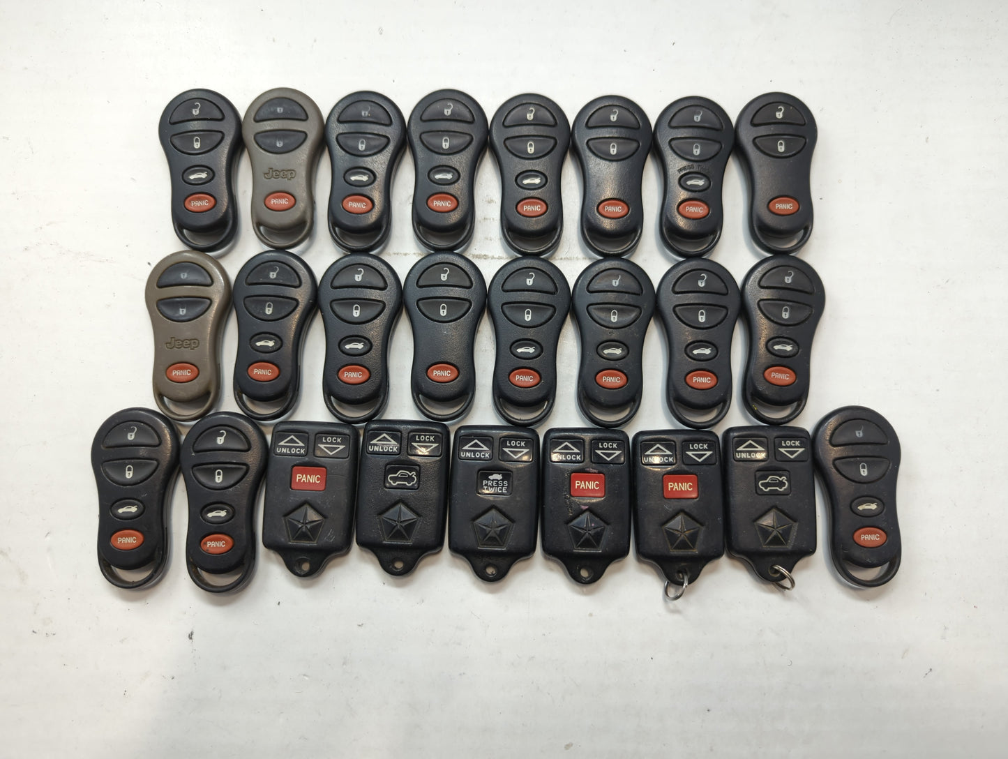 Lot of 25 Dodge Keyless Entry Remote Fob MIXED FCC IDS MIXED PART NUMBERS - Oemusedautoparts1.com