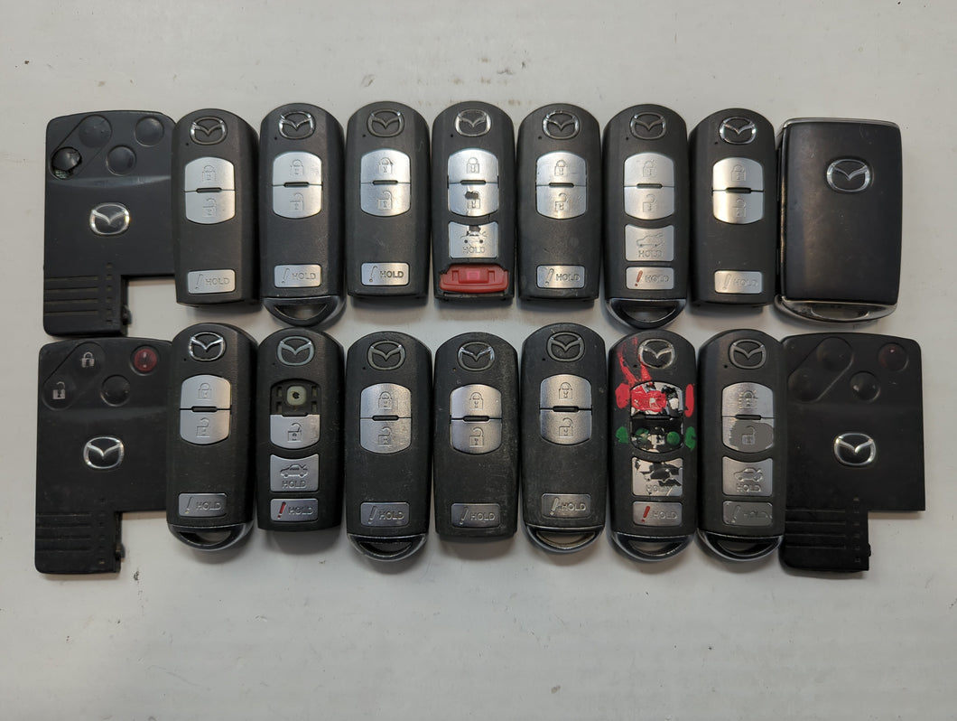 Lot of 18 Mazda Keyless Entry Remote Fob MIXED FCC IDS MIXED PART NUMBERS