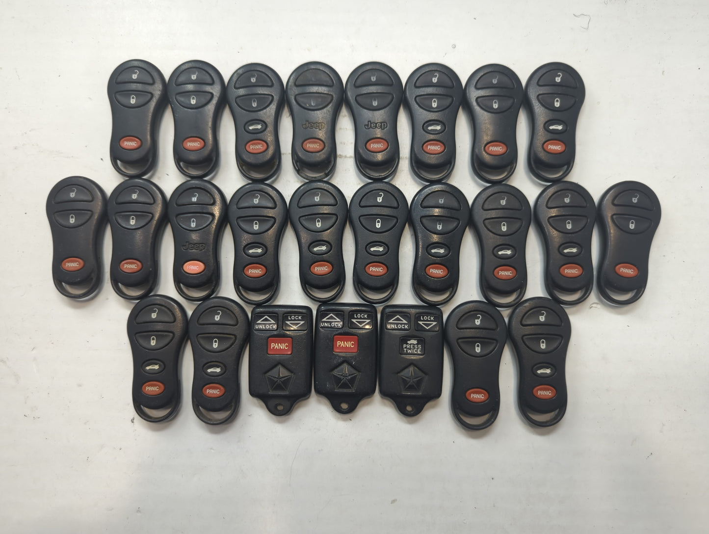 Lot of 25 Dodge Keyless Entry Remote Fob MIXED FCC IDS MIXED PART NUMBERS - Oemusedautoparts1.com