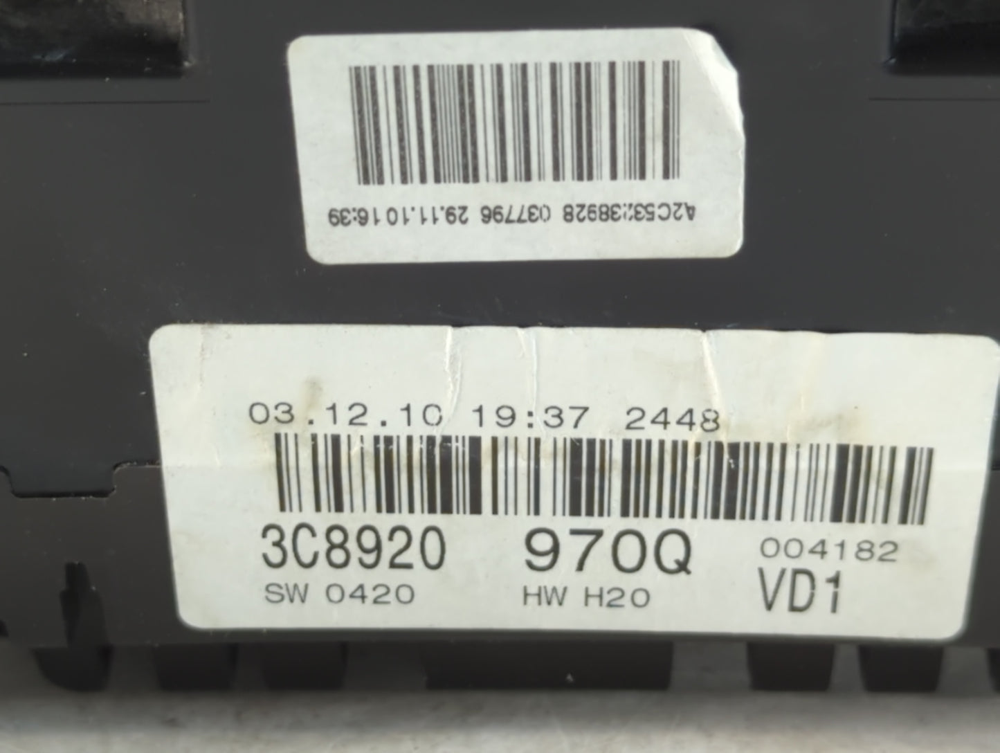 2012 Volkswagen Cc Instrument Cluster Speedometer Gauges P/N:3C8920 970Q Fits OEM Used Auto Parts - Oemusedautoparts1.com