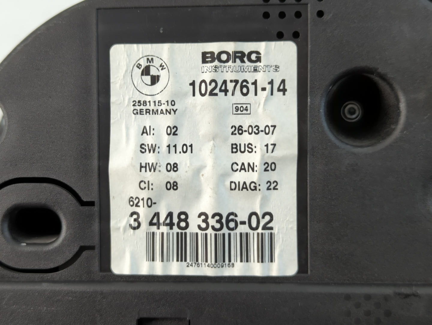 2007-2010 Bmw X3 Instrument Cluster Speedometer Gauges P/N:3 448 336-02 1024761-14 Fits Fits 2007 2008 2009 2010 OEM Used Auto Parts - Oemusedautoparts1.com