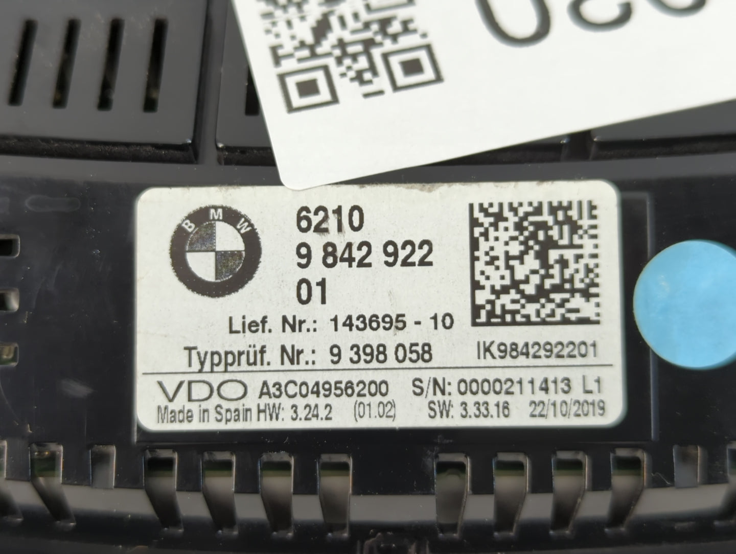 2019-2021 Bmw X3 Instrument Cluster Speedometer Gauges P/N:9 842 922 01 6210 Fits Fits 2019 2020 2021 OEM Used Auto Parts - Oemusedautoparts1.com