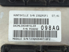 2007-2007 Chrysler Aspen Body Control Module Bcm Inner Cabin Fuse Box