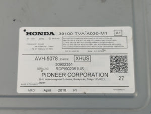 2018-2020 Honda Accord Radio AM FM Cd Player Receiver Replacement P/N:39100-TVA-A030-M1 Fits Fits 2018 2019 2020 OEM Used Auto Parts