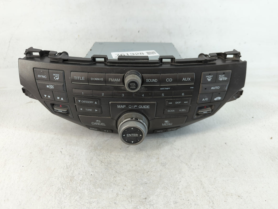 2010-2012 Honda Accord Radio AM FM Cd Player Receiver Replacement P/N:39100-TA0-A921-M1 Fits Fits 2010 2011 2012 OEM Used Auto Parts