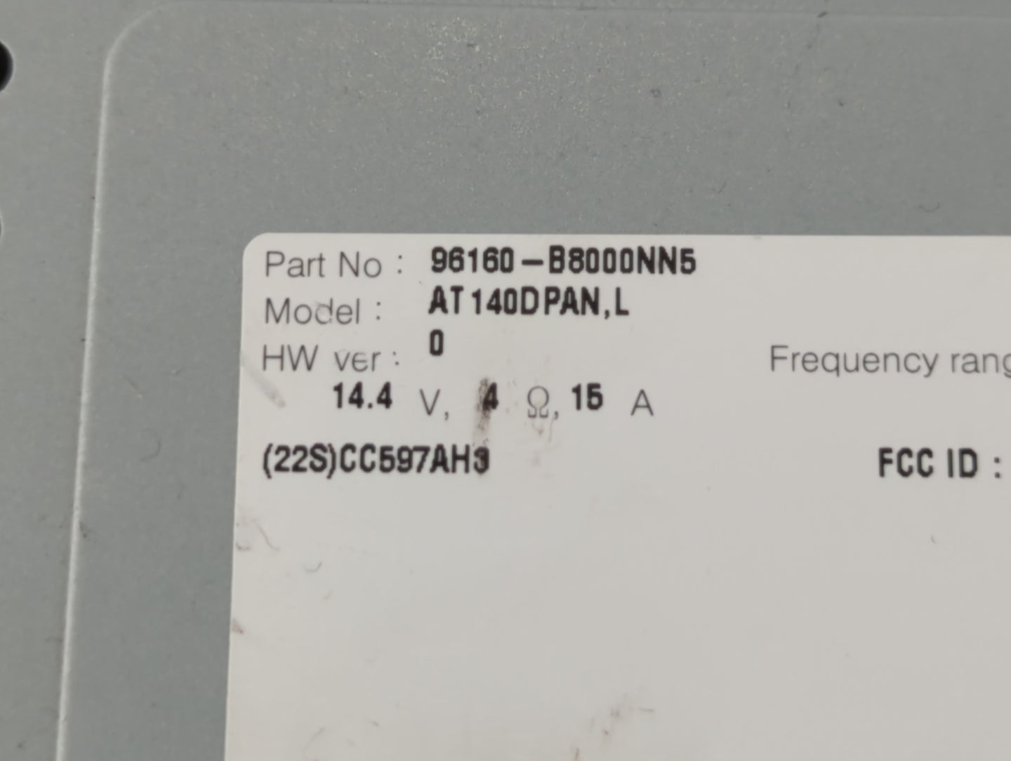 2017-2018 Hyundai Santa Fe Radio AM FM Cd Player Receiver Replacement P/N:96160-B8000NN5 Fits Fits 2017 2018 OEM Used Auto Parts - Oemusedautoparts1.com