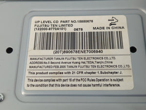 2007-2008 Chevrolet Impala Radio AM FM Cd Player Receiver Replacement P/N:122000-9770A101 15850678 Fits Fits 2007 2008 OEM Used Auto Parts