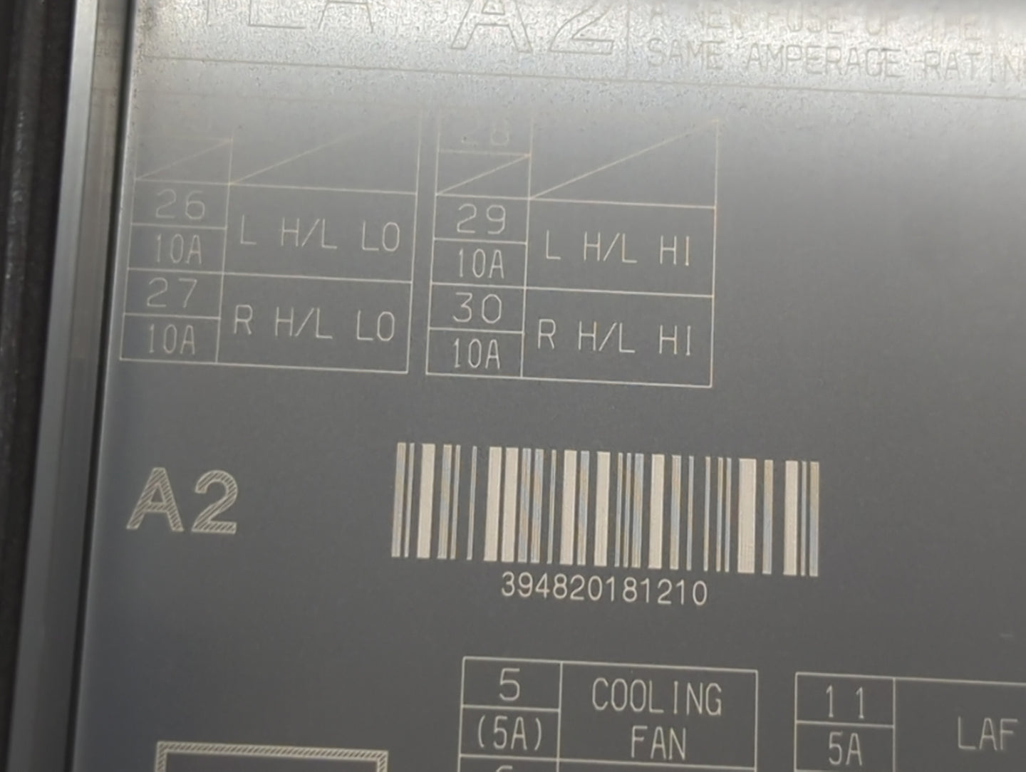 2018 Hyundai Elantra Fusebox Fuse Box Panel Relay Module P/N:020R20Q3XU 181211 TBA A210 A2 Fits OEM Used Auto Parts - Oemusedautoparts1.com
