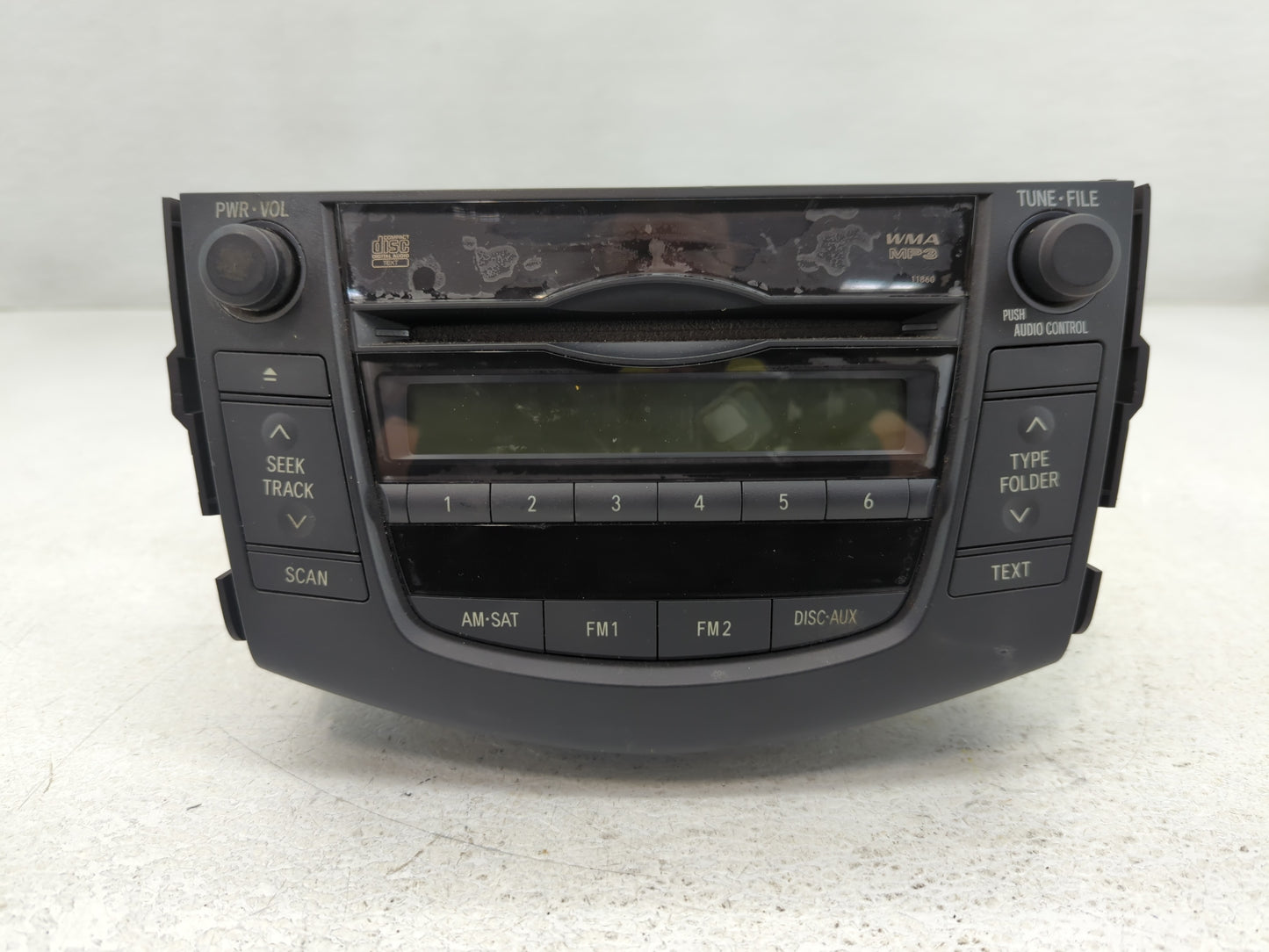 2010-2011 Toyota Rav4 Radio AM FM Cd Player Receiver Replacement P/N:86120-OR071 Fits Fits 2010 2011 OEM Used Auto Parts - Oemusedautoparts1.com