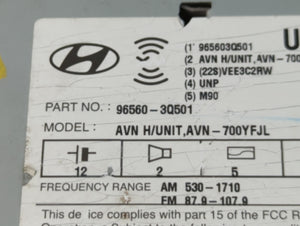 2011 Hyundai Sonata Radio AM FM Cd Player Receiver Replacement P/N:96560-3Q501 Fits OEM Used Auto Parts